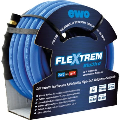 Druckluftschlauch Flextrem Blubird Innen-ø 9,5 Mm Außen-ø 15,5 Mm Länge 10 M - E40447 - Ewo