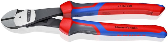Knipex 74 22 250 Kraft-seitenschneider Mit Mehrkomponenten-hüllen Schwarz Atramentiert 250 Mm