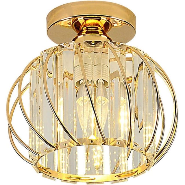 Kristall-deckenleuchte, Kleine Led-einbauleuchte Für Küche, Flur, Esszimmer, Wohnzimmer, Bar (gold) -- Enthält Kein Leuchtmittel [energieklasse A++]
