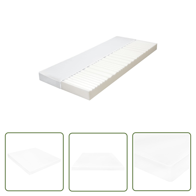 Matratze 140 X 200 Cm 7 Zonen Pu Schaum 10 Cm H2 H3 - Gastmatratze - 7-zonen-matratze - Pu-schaum Matratze - Weisse Matratze - Matratze 140x200 - The Living Store