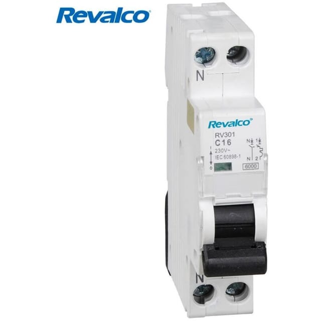 Edm - Revalco 1-poliger + Neutraler Magnetothermischer Schalter 25 A (schmal)