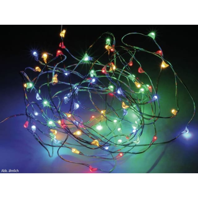40 Leds Fest Batterie Girlande Silber Draht Kabel Mehrfarbig Licht 2.05m