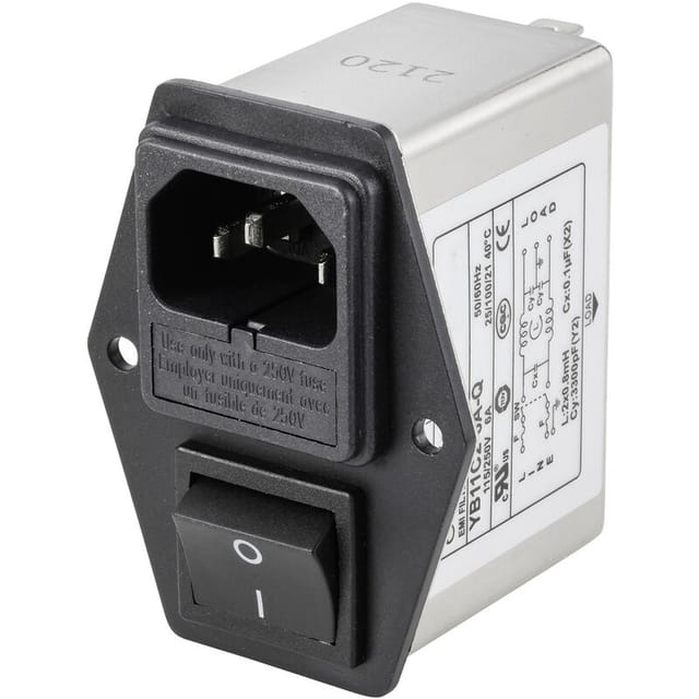 Tru Components - Tc-10101460 Netzfilter Mit Kaltgerätebuchse, Mit Schalter, Mit 2 Sicherungen 250 V/a