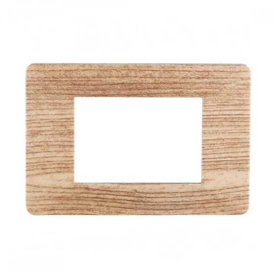 Kompatible Abdeckrahmen Vimar Plana 3 Module Kunststoff Helles Holz Farbe Ettroit Ev83304