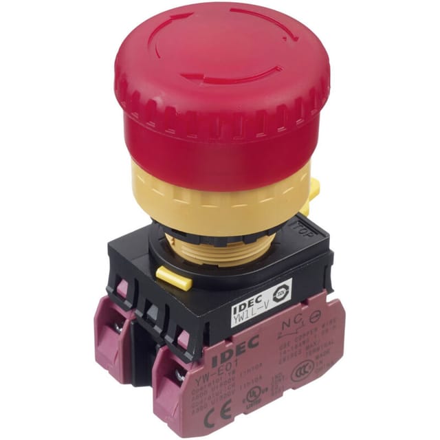 Idec Yw1l-v4e02q4r Not-aus-schalter 250 V 3 A 2 Öffner Ip65 1 St.