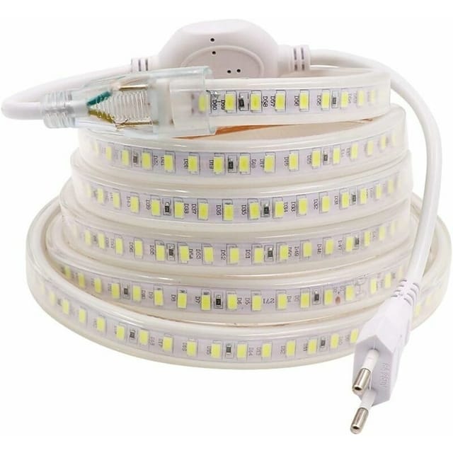 (kaltweiß, 8 M) Led-streifen, Led-band, Led-streifenleuchte, 220 V Ac, Ip68 Wasserdicht, 144 Leds/m, 900 Lm, Led-streifenleuchte