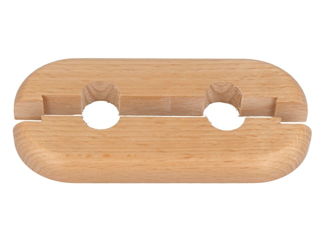 Stedo - Echtholz-doppelrosette - Buche - Loch: 18 Mm X Aussen: 120 X 50 Mm