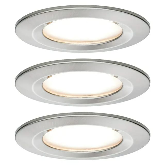 Paulmann Coin Slim Led-bad-einbauleuchte 3er Set 6 W Ip44 Eisen (gebürstet)