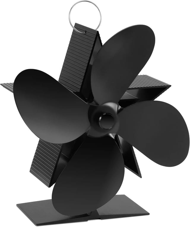 Tinor - Wärmebetriebener Holzofenventilator, 4-flügeliger Ofenventilator, Kaminventilator, Pelletofenventilator, Holzkamin Und Holzofen