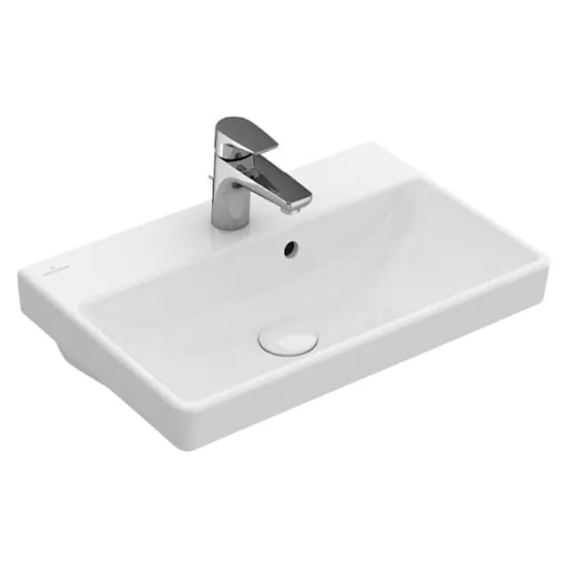 Villeroy&boch - Avento - Waschbecken Compact 55x37 Cm, Mit Überlauf, 1 Hahloch, Alpinweiß 4a005501