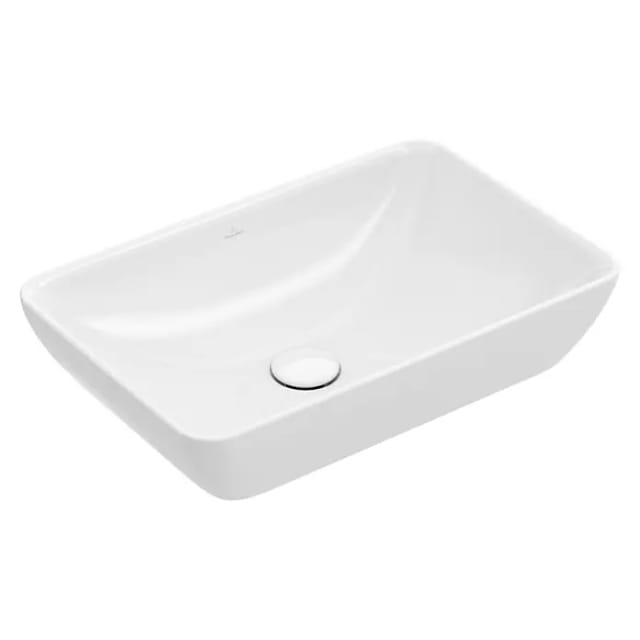Villeroy&boch - Venticello - Aufsatzwaschbecken, 55x36 Cm, Mit Überlauf, Ohne Hahnloch, Alpinweiß 411355r1