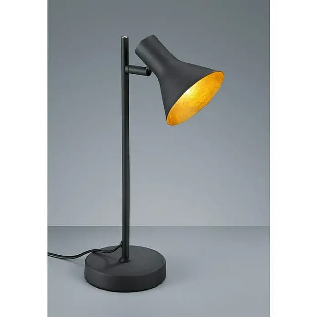 Trio - Tischleuchte Nina Aus Metall In Schwarz + Gold Spot Dreh+schwenkbar, Höhe 39cm