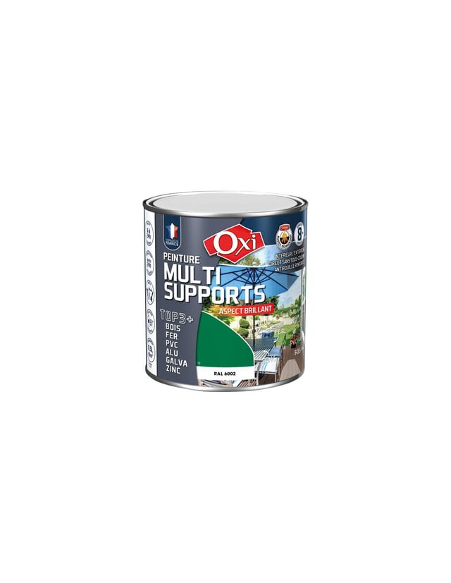Farbtop 3 Holz Eisen Pvc 500ml Grün Garten Glänzend Ral6002 - Oxi