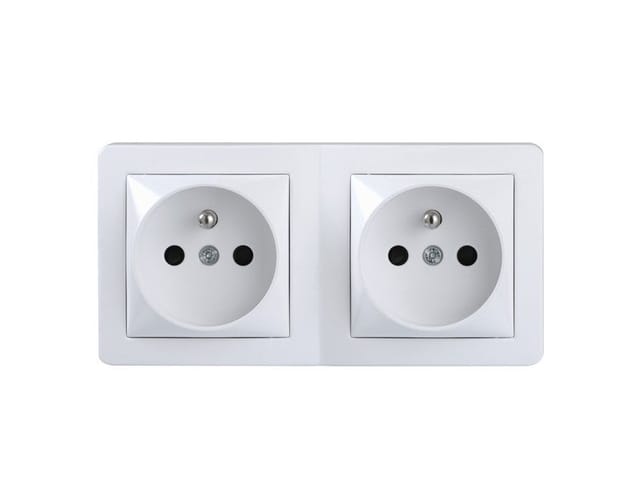 Doppelsteckdose Mit Aufputz-erdung, Komplett Alréa, Schneider Electric, Weiß Schneider Electric