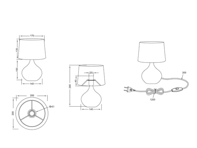 Meinewunschleuchte - Led Tischleuchte Keramik Braun Mit Stoff Lampenschirm Creme, Höhe 29cm