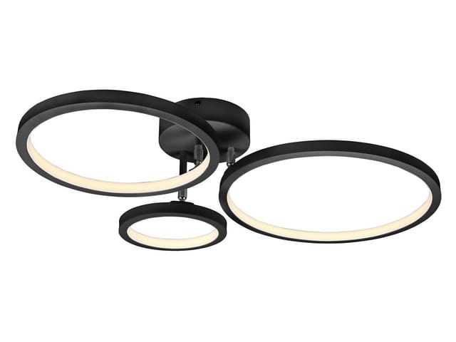 Led Deckenleuchte Corna Schwenkbar & Dimmbar, Schwarz Breite 71cm