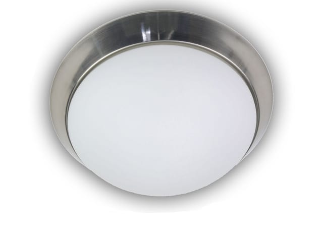 Niermann - Led Deckenleuchte / Deckenschale, Opalglas Matt, Dekorring Nickel Matt, Ø 35cm