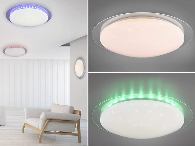 Reality Leuchten - Led Deckenleuchte Fernbedienung Dimmbar Sternenhimmel Farbwechsel, Ø 72cm
