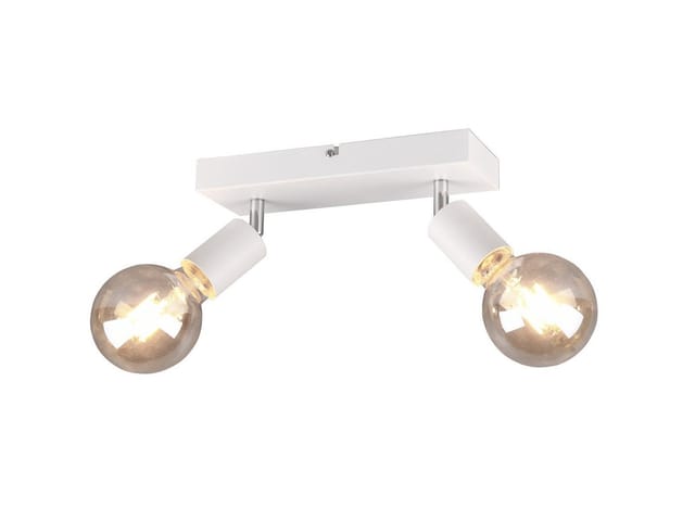Meinewunschleuchte - Led Deckenstrahler Balken 2-flammig Weiß Dimmbar, Breite 26cm