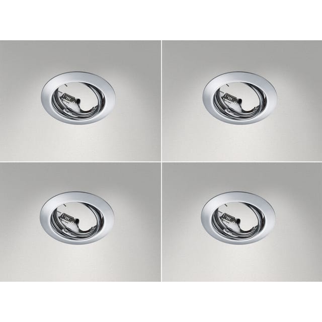 Runde Einbaustrahler Decke Im 4er Set Schwenkbar Silber Chrom Gu10