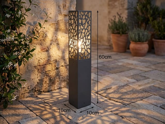 Trio Leuchten - Led Sockelleuchte Eckig Edelstahl In Anthrazit, Höhe 60cm, Ip44