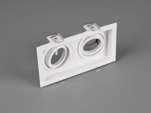 Trio Leuchten - Eckiger 2-flammiger Led Deckeneinbaustrahler Weiß, Schwenkbar 17,2 X 9,2cm