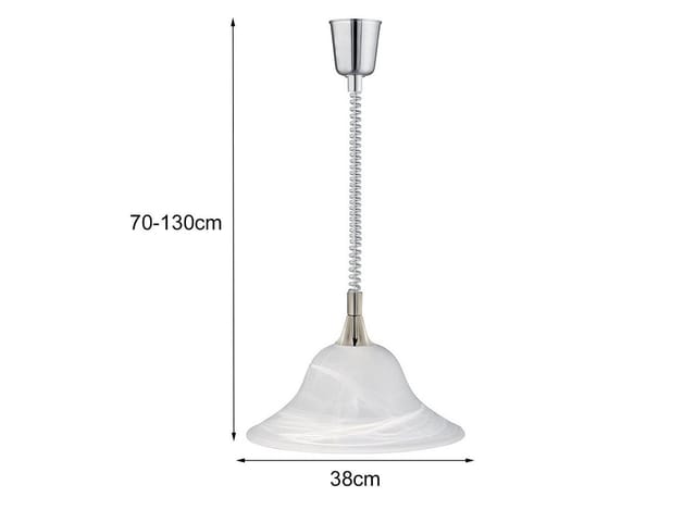 Trio Leuchten - Led Zugpendelleuchte Glas Weiß Höhenverstellbar Silber, Ø 39cm