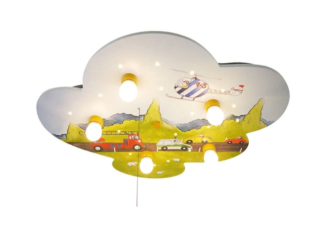 Niermann - Coole Led Kinder Deckenleuchte Tolle Autos Zugschalter Für Led-schlummerlicht