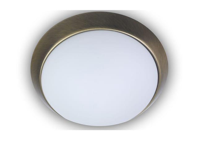 Niermann - Led Deckenleuchte / Deckenschale, Opalglas Matt, Dekorring Altmessing, Ø 25cm