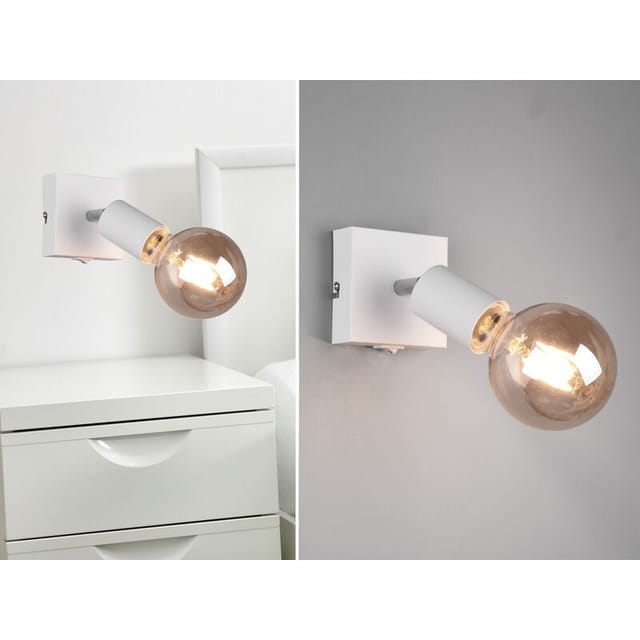 Led Wandstrahler Spot Weiß Mit Schalter, Breite 9cm