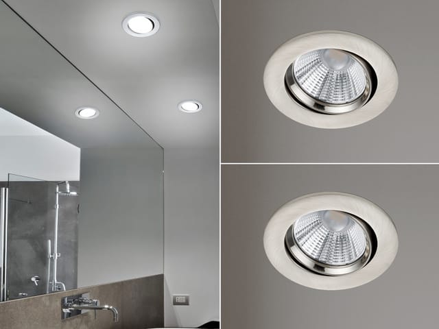 Led Einbaustrahler 2er Set Rund Schwenkbar Dimmbar Nickel Matt 5,5w Deckenlampe