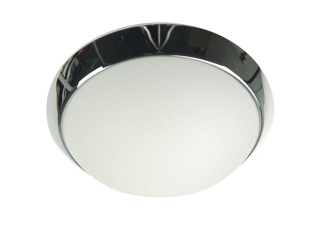 Niermann - Led Deckenleuchte / Deckenschale Rund, Opalglas Matt, Dekorring Chrom, Ø 30cm