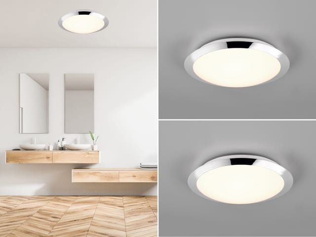 Led Deckenleuchte 2er Set In Chrom Ip44 Badlampen, Ø 29cm