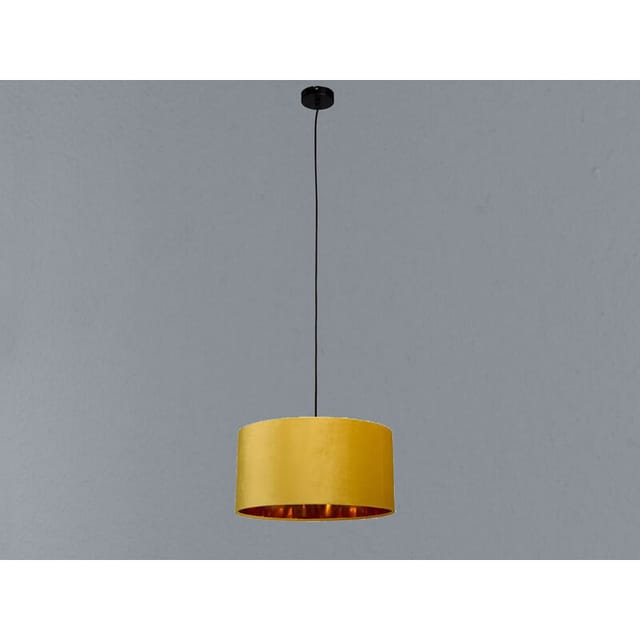 Led Pendelleuchte Vintage Mit Lampenschirm Samt Gelb / Gold, Ø 40cm