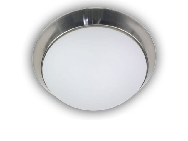 Led Deckenleuchte / Deckenschale, Opalglas Matt, Dekorring Nickel Matt, Ø 30cm