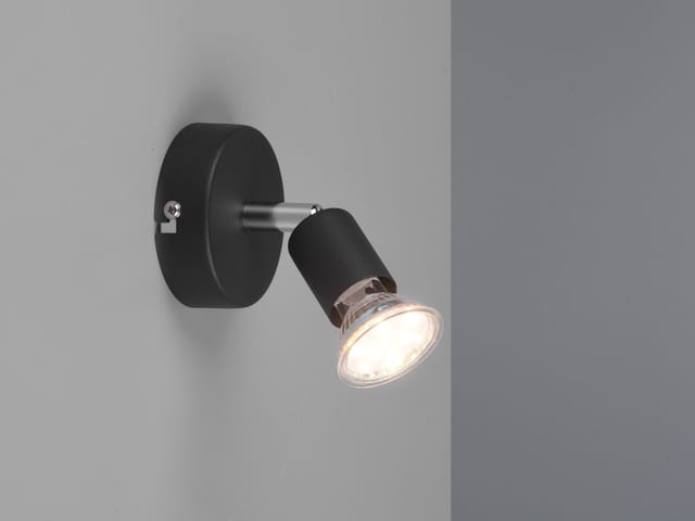 Meinewunschleuchte - Led Wandstrahler 1 Flammig Metall Schwarz, Breite 8cm