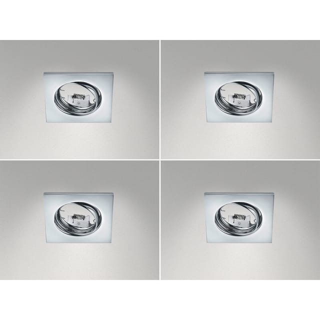 Eckige Einbaustrahler Decke Im 4er Set Schwenkbar Silber Chrom Gu10