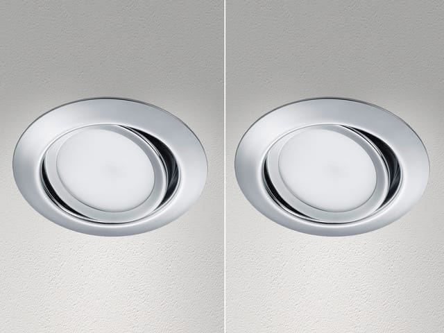 Trio Leuchten - Runder Led Einbaustrahler Decke Doppelpack Schwenkbar Chrom Glänzend 5 Watt