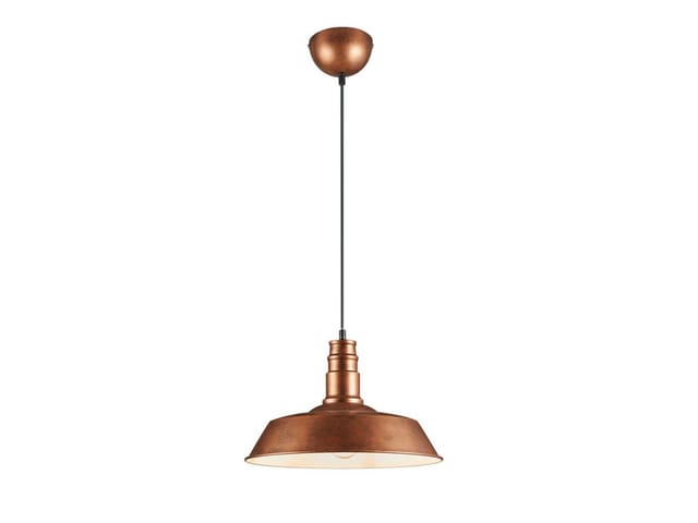 Reality Leuchten - Retro Led Pendelleuchte Lampenschirm Metall Kupfer Antik, Ø 36cm
