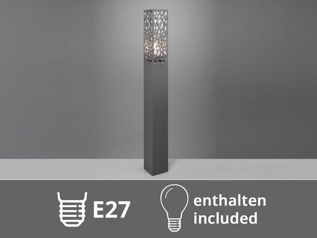 Led Wegeleuchte Eckig Edelstahl In Anthrazit, Höhe 100cm, Ip44