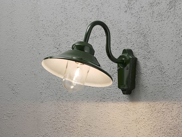 Meinewunschleuchte - Led Außenwandleuchte Im Landhausstil Aluminium Grün, Höhe 30cm