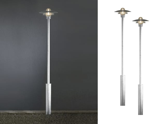 2er Set Wegeleuchten Gartenlaterne Modena Galv. Stahl, E27, Höhe 225 Cm, Ip44
