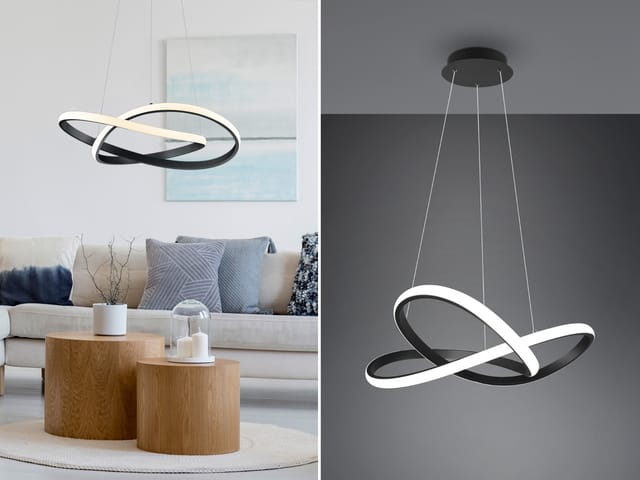 Led Pendelleuchte Course Schwarz Mit Stufen Dimmer, 4000k Neutralweiß, Ø 60cm