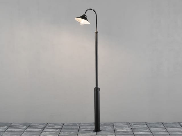 Meinewunschleuchte - Große Led Mastleuchte Aus Aluminium Schwarz, Höhe 240cm