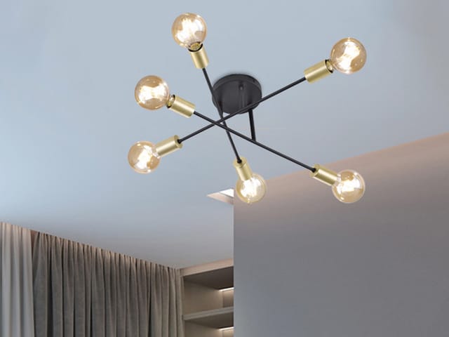 Design Led Deckenleuchte Mehrflammig, Schwarz & Bronze Ø 56cm