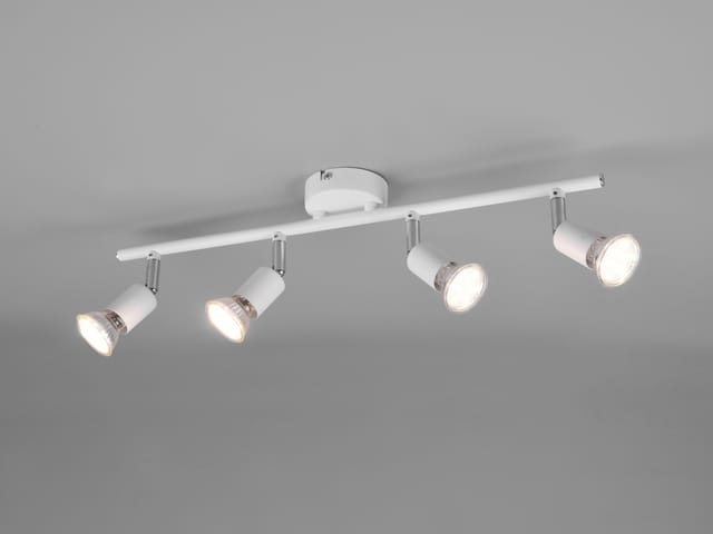 Led Deckenstrahler 4-flammig Metall Weiß, Breite 50cm