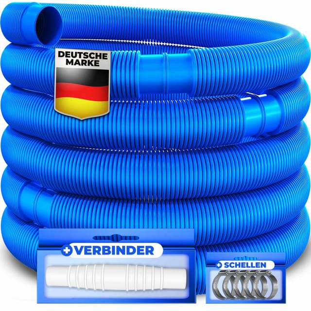 Kesser® Poolschlauch Flexibel Mit Muffen - Blau, Länge 12 M ( Ø 32 Mm )