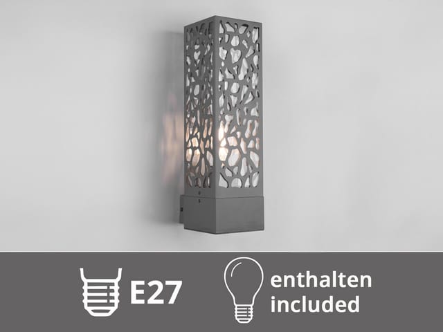 Led Außenwandleuchte Eckig Edelstahl In Anthrazit, Ip44