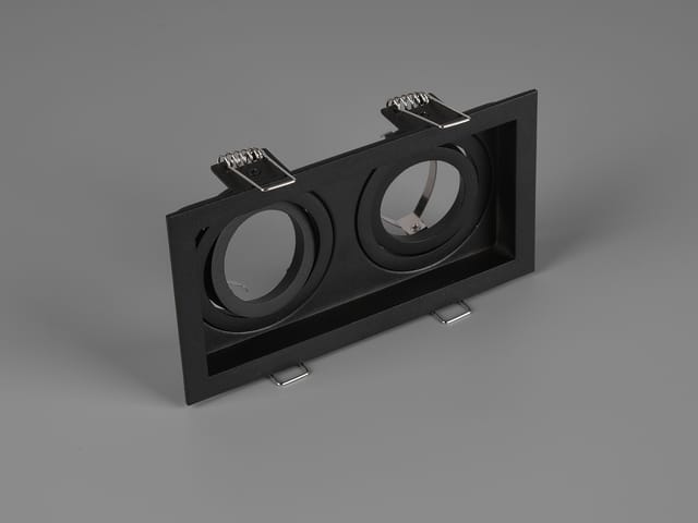 Trio Leuchten - Eckiger 2-flammiger Led Deckeneinbaustrahler Schwarz, Schwenkbar 17,2 X 9,2cm