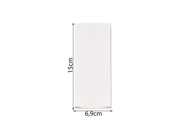 Meinewunschleuchte - Eckige Led Außenwandleuchte Up And Down Weiß, Höhe 15cm
